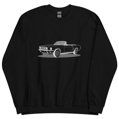  1967 Ford Mustang Convertible Double Sided Unisex Sweatshirt (2 Colors Available)