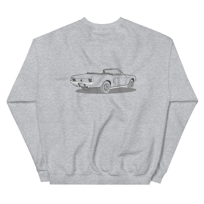  1967 Ford Mustang Convertible Double Sided Unisex Sweatshirt (2 Colors Available)