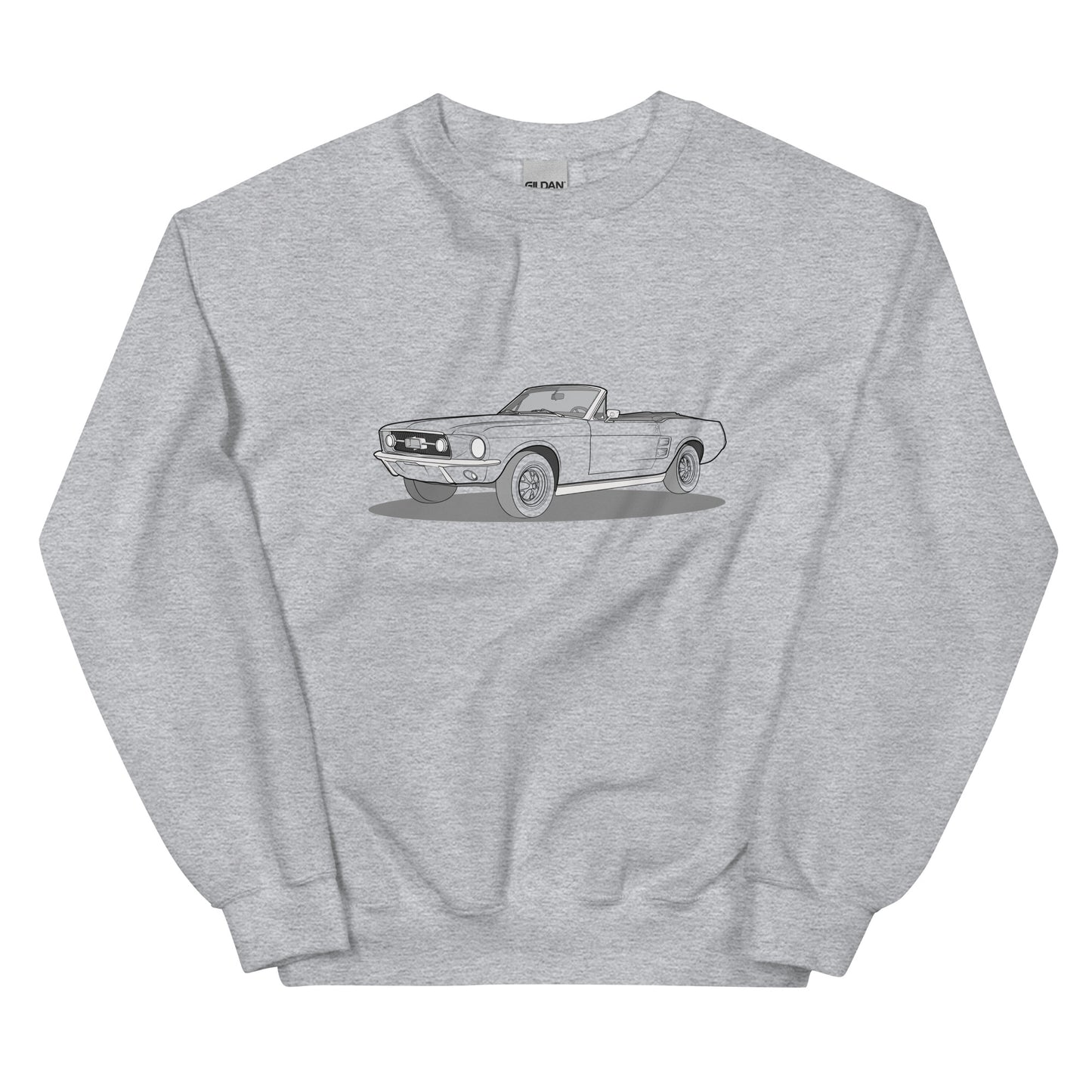  1967 Ford Mustang Convertible Double Sided Unisex Sweatshirt (2 Colors Available)