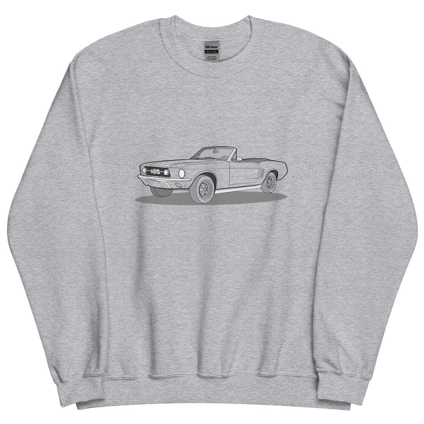  1967 Ford Mustang Convertible Double Sided Unisex Sweatshirt (2 Colors Available)