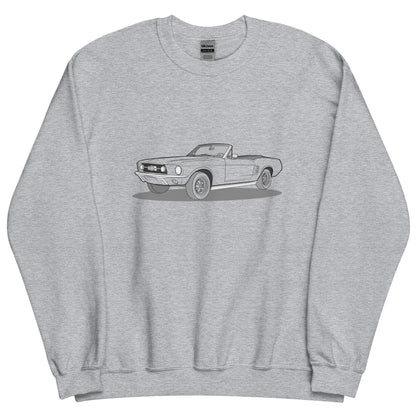  1967 Ford Mustang Convertible Double Sided Unisex Sweatshirt (2 Colors Available)