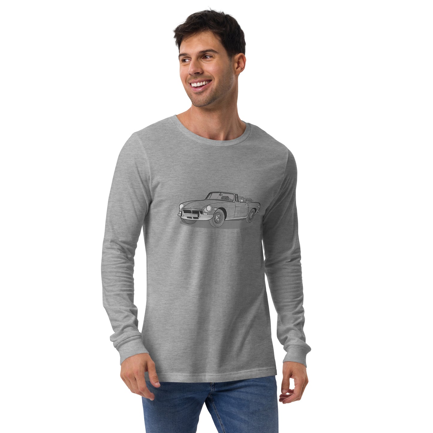 1973 MG B Premium Front Side Unisex Long-Sleeve Shirt (3 Colors Available)