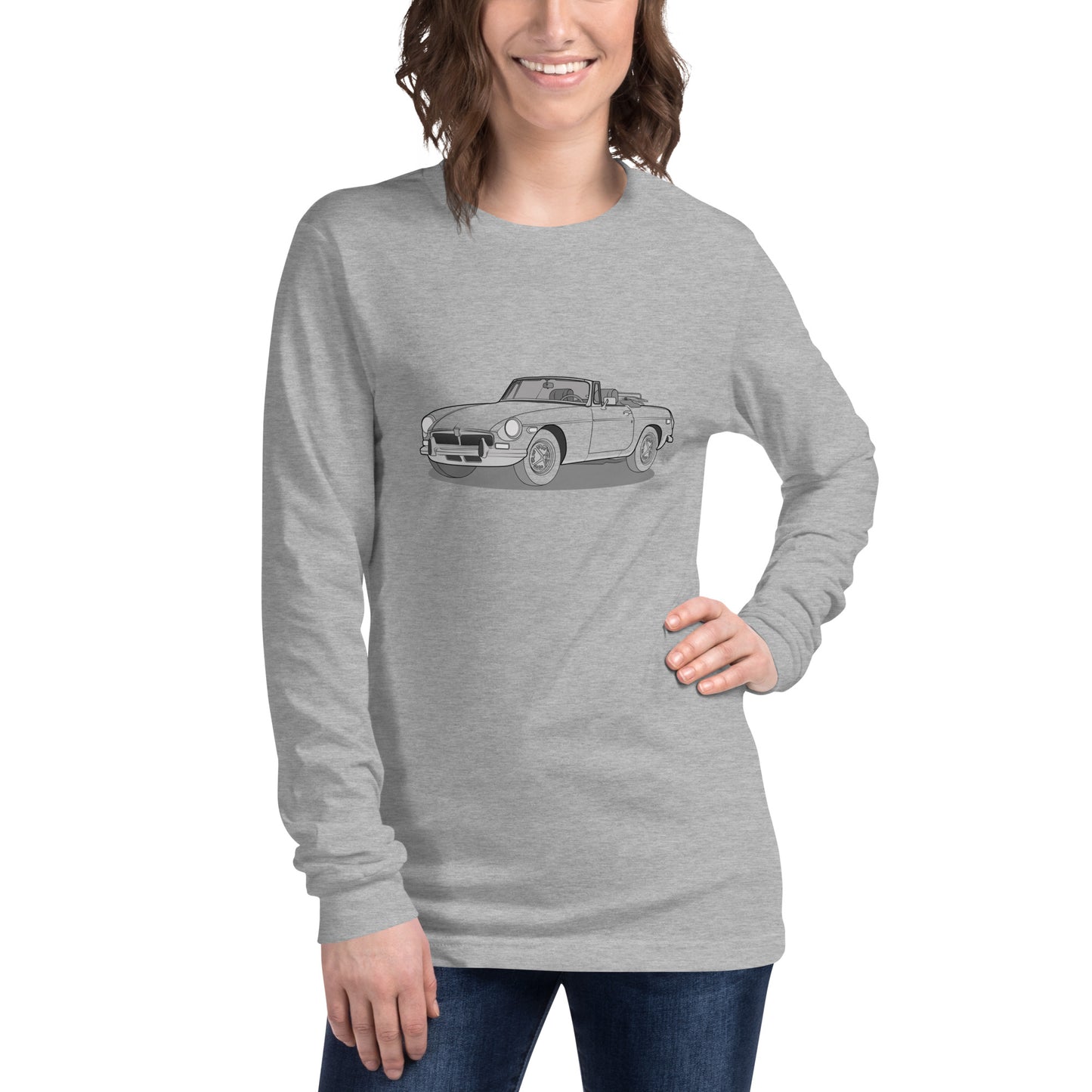 1973 MG B Premium Front Side Unisex Long-Sleeve Shirt (3 Colors Available)