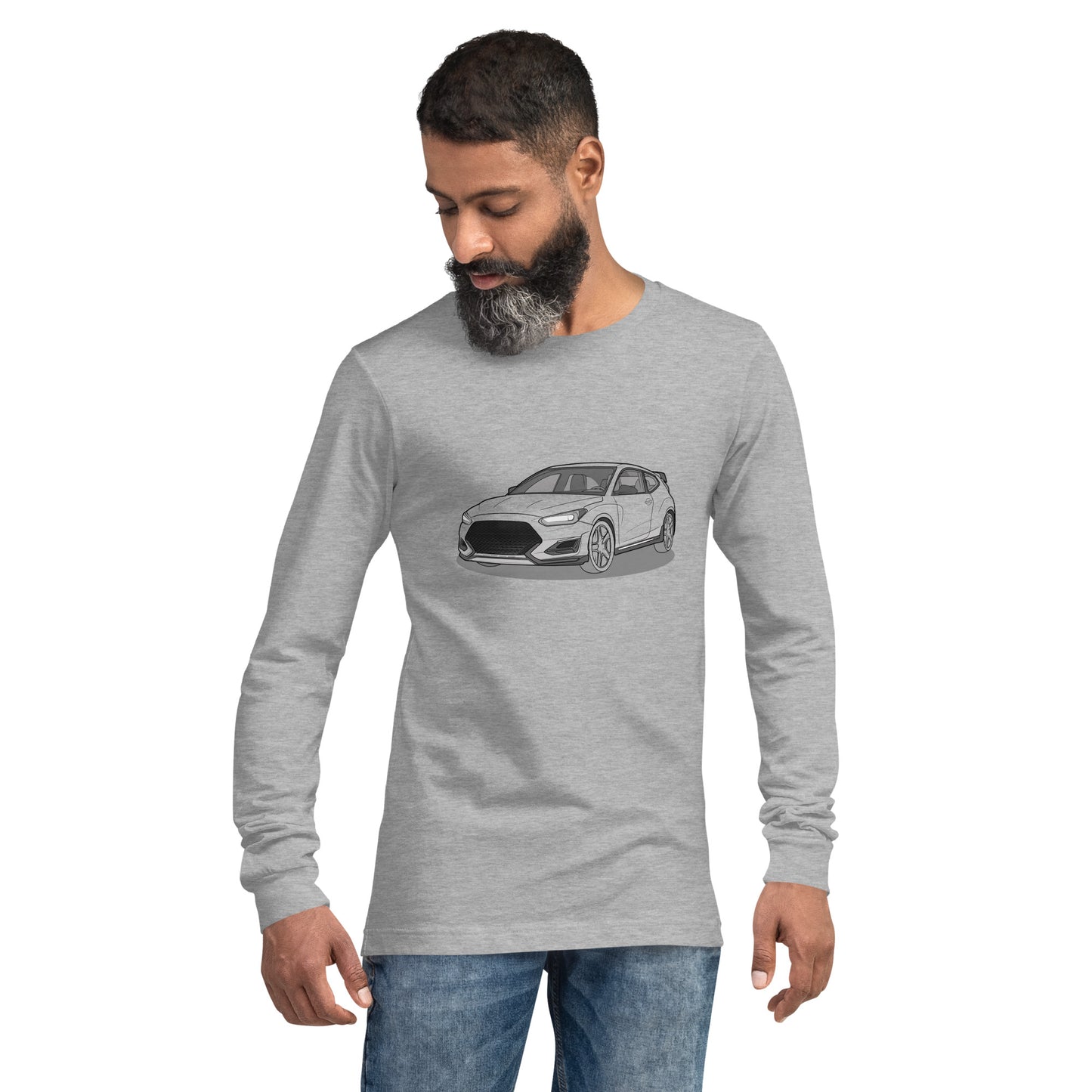 2021 Veloster N Front Side Premium Unisex Long-Sleeve Shirt For Hyundai Enthusiasts