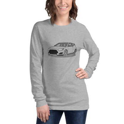 2021 Veloster N Front Side Premium Unisex Long-Sleeve Shirt For Hyundai Enthusiasts