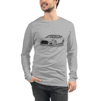 2021 Veloster N Front Side Premium Unisex Long-Sleeve Shirt For Hyundai Enthusiasts