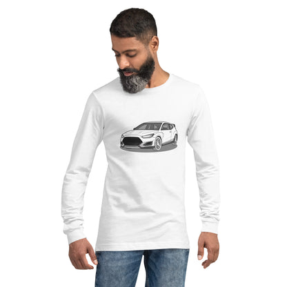 2021 Veloster N Front Side Premium Unisex Long-Sleeve Shirt For Hyundai Enthusiasts