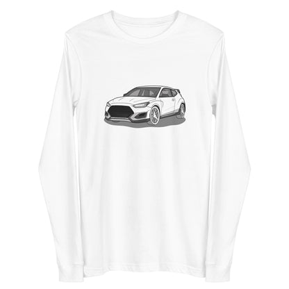 2021 Veloster N Front Side Premium Unisex Long-Sleeve Shirt For Hyundai Enthusiasts