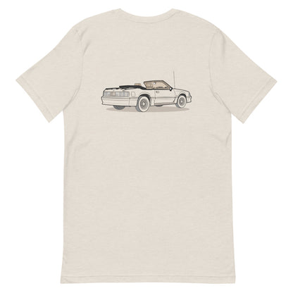 1989 Ford Mustang Convertible 5.0 Heather Dust Double Sided Unisex T-Shirt