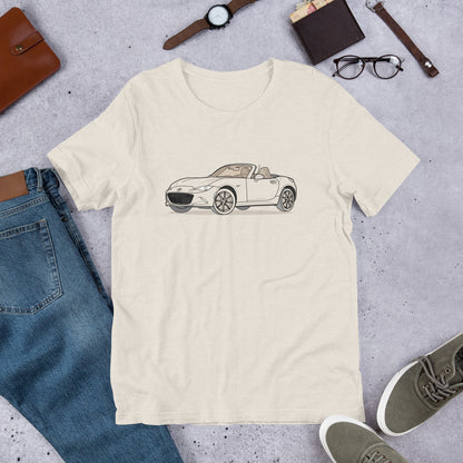 2019 Mazda Miata MX-5 Roadster Front Side Heather Dust Unisex T-Shirt