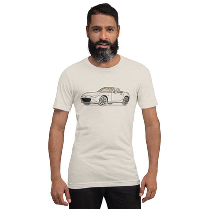 2019 Mazda Miata MX-5 Roadster Front Side Heather Dust Unisex T-Shirt