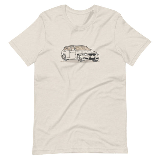 2010 BMW 328 Wagon E91 Double Sided Heather Dust Unisex T-Shirt