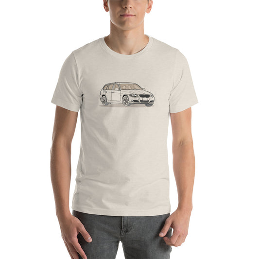 2010 BMW 328 Wagon E91 Front Side Heather Dust Unisex T-Shirt