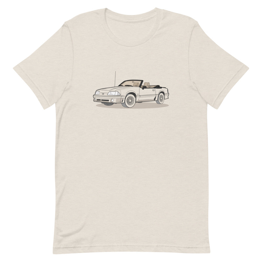 1989 Ford Mustang Convertible 5.0 Heather Dust Double Sided Unisex T-Shirt