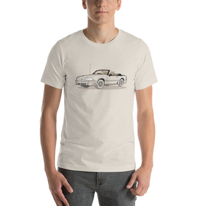 1989 Ford Mustang Convertible 5.0 Heather Dust Double Sided Unisex T-Shirt