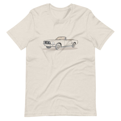 1967 Ford Mustang Convertible Front Side Heather Dust Unisex T-Shirt