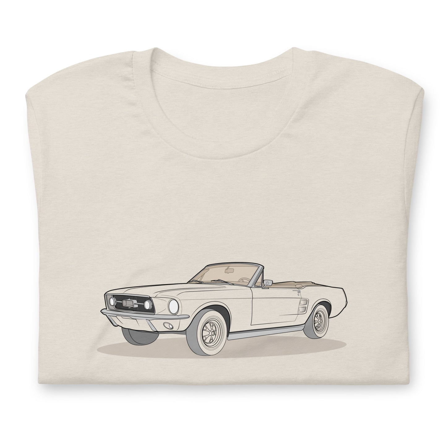 1967 Ford Mustang Convertible Front Side Heather Dust Unisex T-Shirt