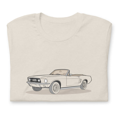 1967 Ford Mustang Convertible Front Side Heather Dust Unisex T-Shirt