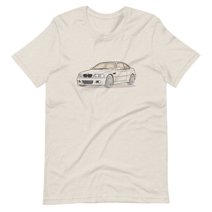 2006 BMW E46 M3 Coupe Heather Dust Double Sided Unisex T-Shirt