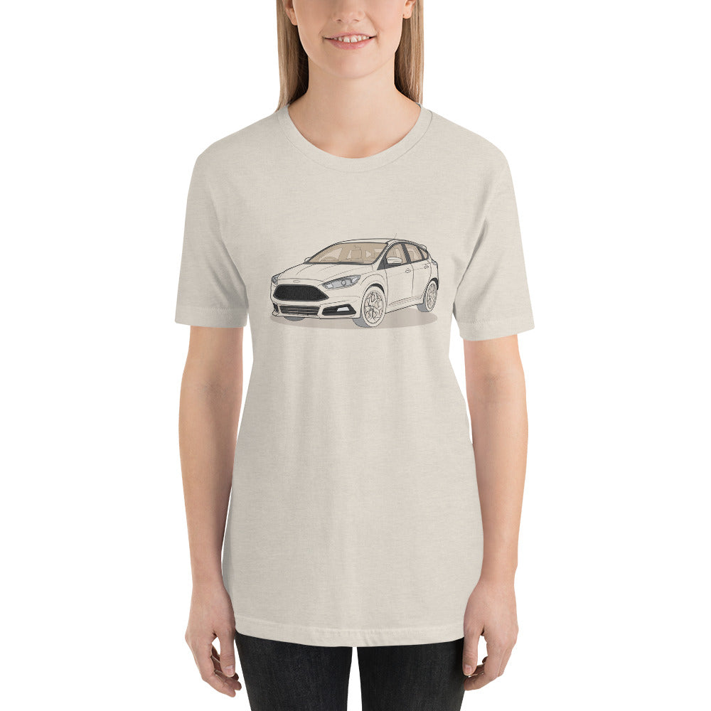 2017 Ford Focus ST Mk3 (Right-Hand Drive) Heather Dust Double Sided Unisex T-Shirt