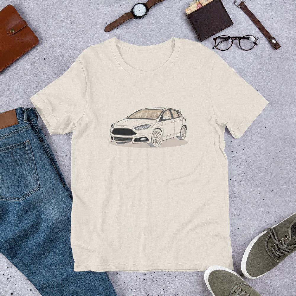 2017 Ford Focus ST Mk3 (Right-Hand Drive) Heather Dust Double Sided Unisex T-Shirt